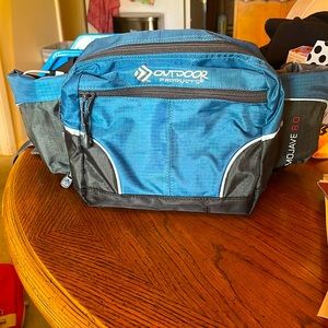 Outdoor Products Mojave 8.0 Hydration Waist Pack 2 Bottle Holder Teal Gray Grey